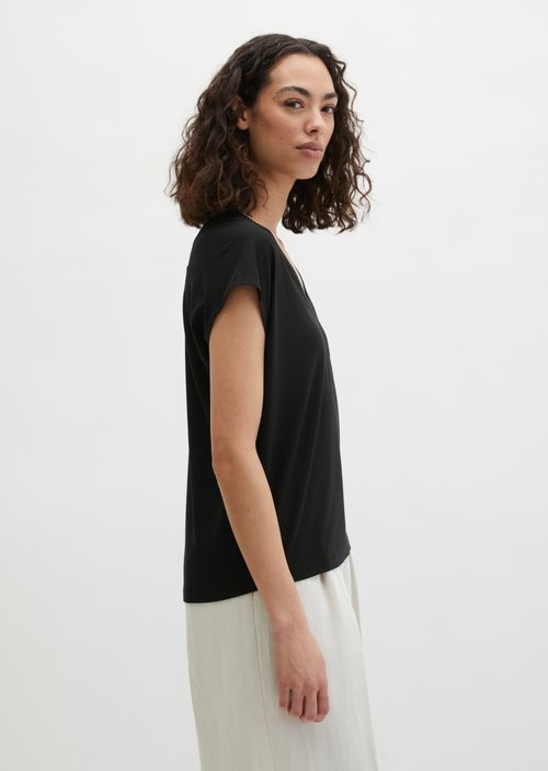 Sleeveless jersey blouse relaxed — Black