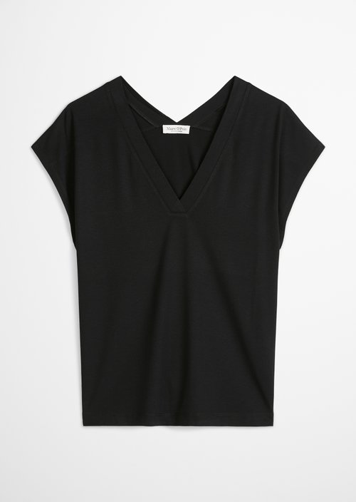 Sleeveless jersey blouse relaxed — Black