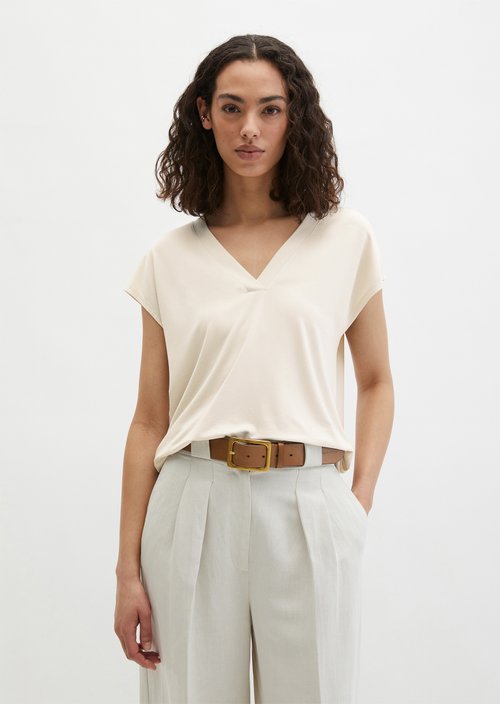 Sleeveless jersey blouse relaxed — Grey Silk