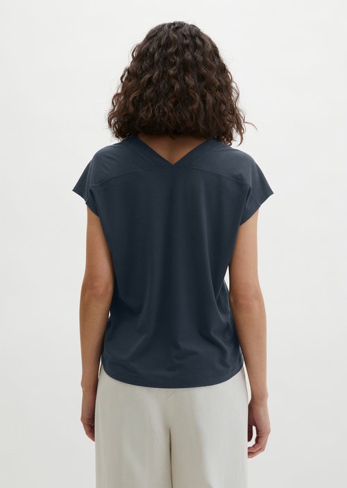 Sleeveless jersey blouse relaxed — Deep Night Blue