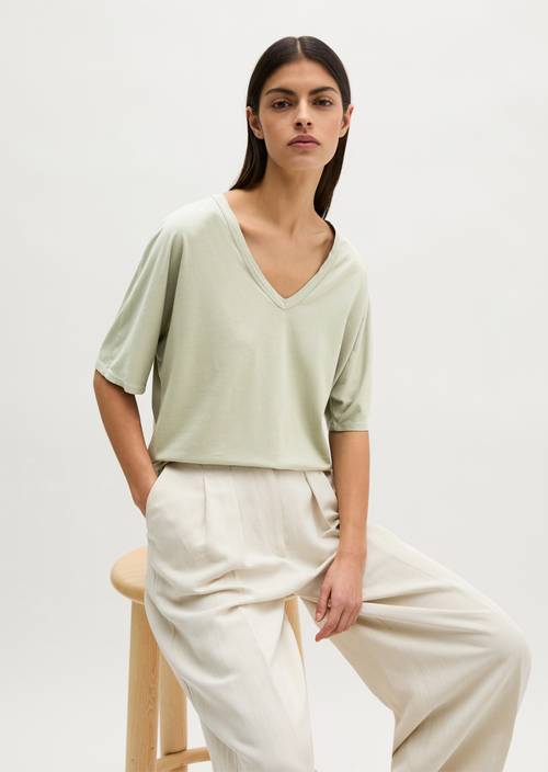 T-shirt los Fresh Sage in vooraanzicht