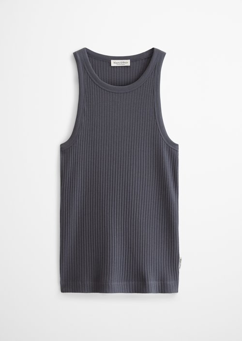 Regular ribbed jersey top — Blue Graphite
