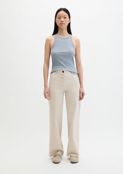 Regular ribbed jersey top — Grey Horizon