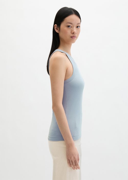 Regular ribbed jersey top — Grey Horizon