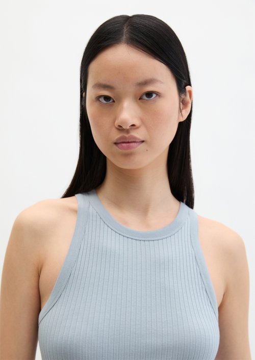 Regular ribbed jersey top — Grey Horizon