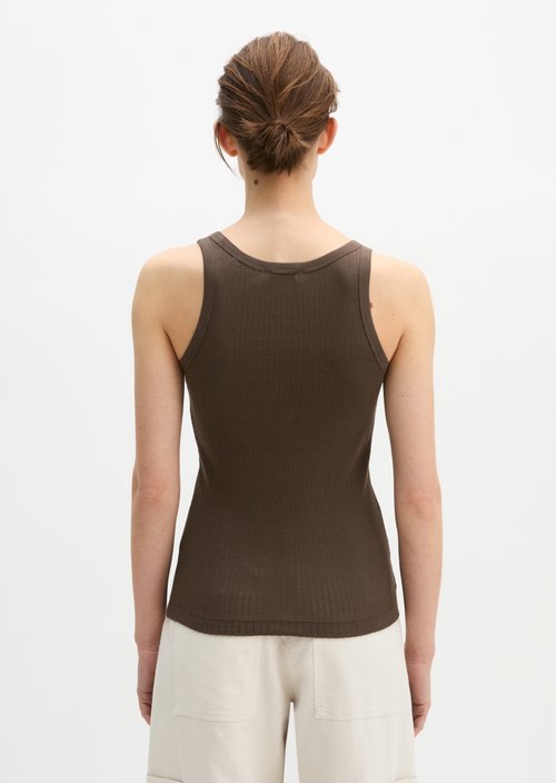 Ribbed tank top slim — Burnt Coffee