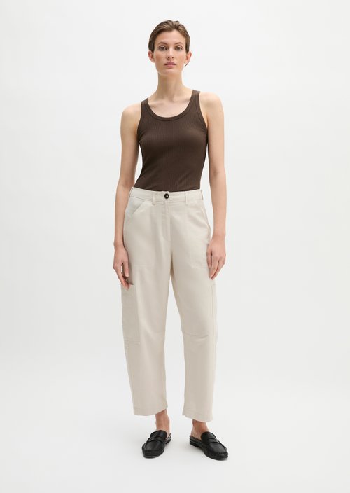 Ribbed tank top slim — Burnt Coffee
