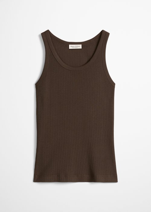 Ribbed tank top slim — Burnt Coffee