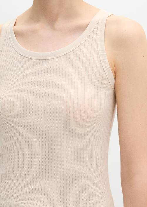 Ripp-Tanktop slim Grey Silk in Detailansicht