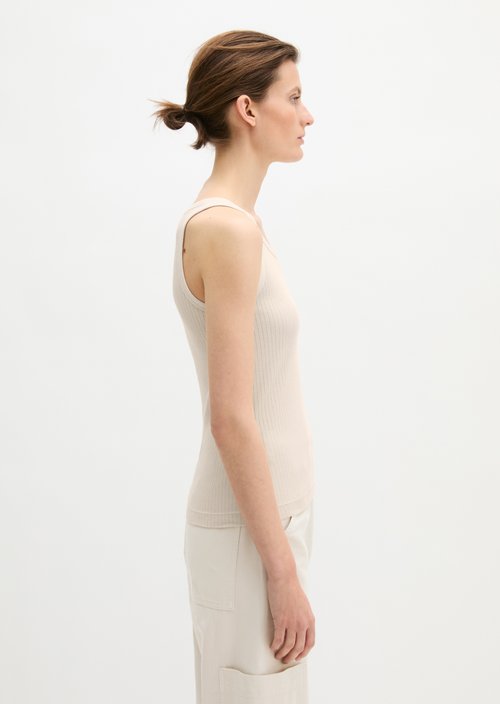 Ribbed tank top slim — Grey Silk