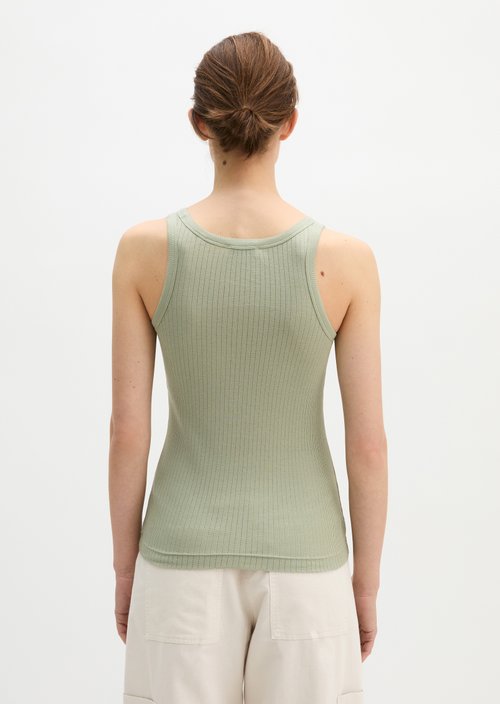 Ribbed tank top slim — Fresh Sage