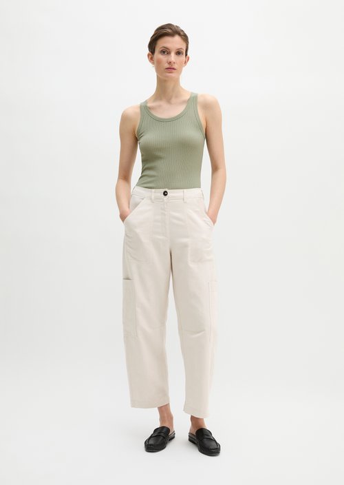 Ribbed tank top slim — Fresh Sage