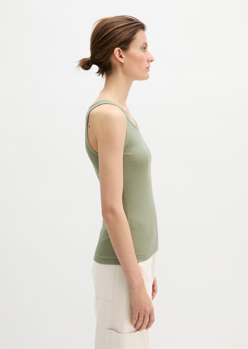 Ribbed tank top slim — Fresh Sage