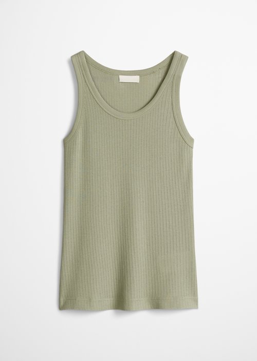 Ribbed tank top slim — Fresh Sage