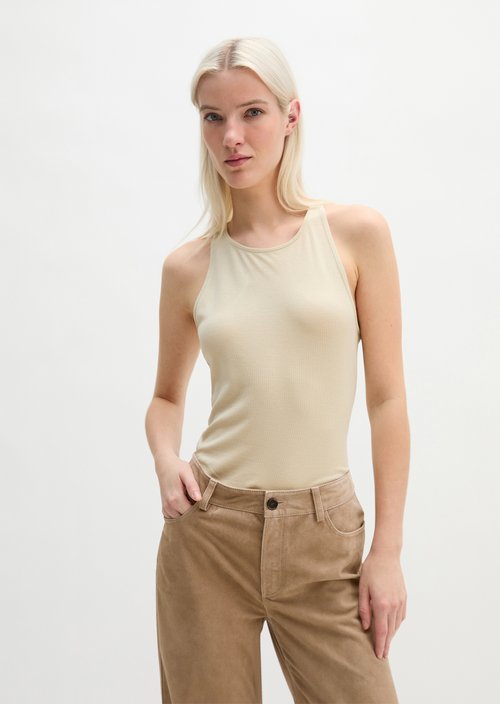 Tank top slim — Linen Beige