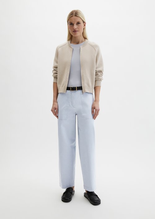 Knitted blouson loose — Linen Beige