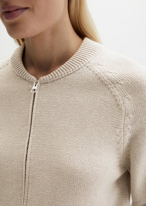 Knitted blouson loose — Linen Beige