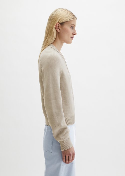 Knitted blouson loose — Linen Beige