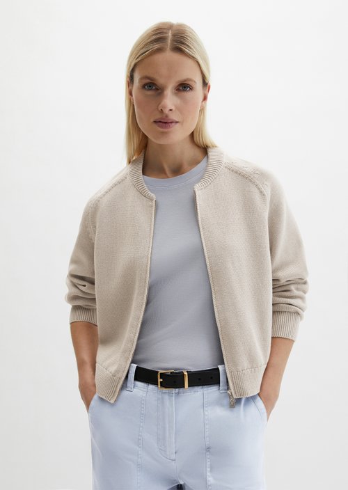 Knitted blouson loose — Linen Beige