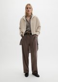 Oversize hooded cardigan made from a soft organic cotton blend