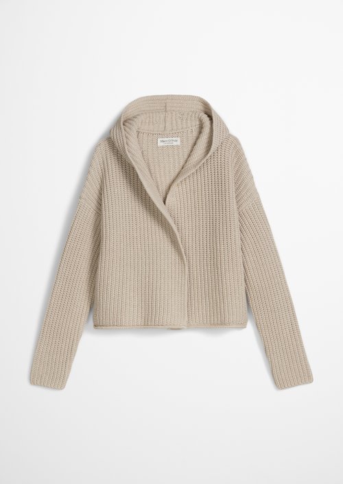 Oversize hooded cardigan — Linen Beige
