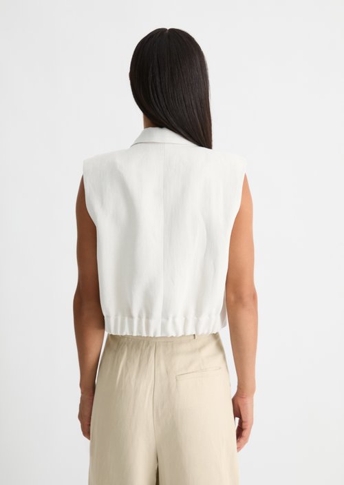 Short vest oversize — Dusty Beige Melange