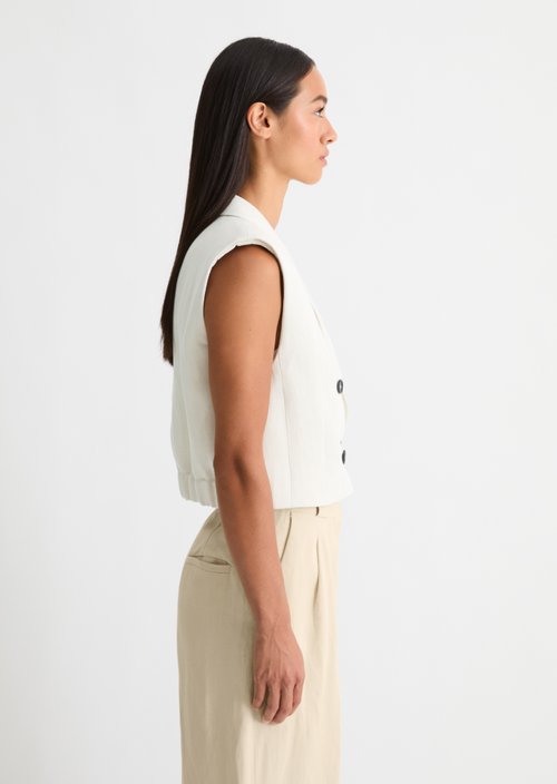 Short vest oversize — Dusty Beige Melange