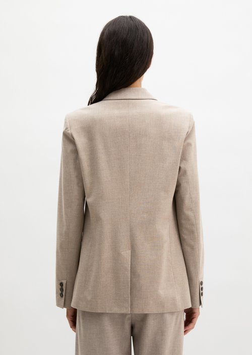 Double-breasted blazer slim — Chalky Brown Melange