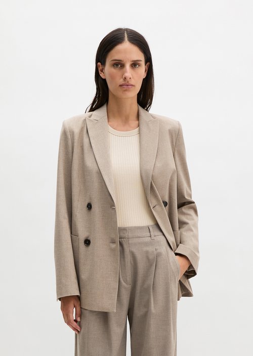 Double-breasted blazer slim — Chalky Brown Melange