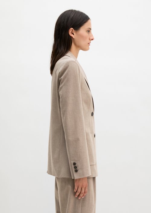 Double-breasted blazer slim — Chalky Brown Melange