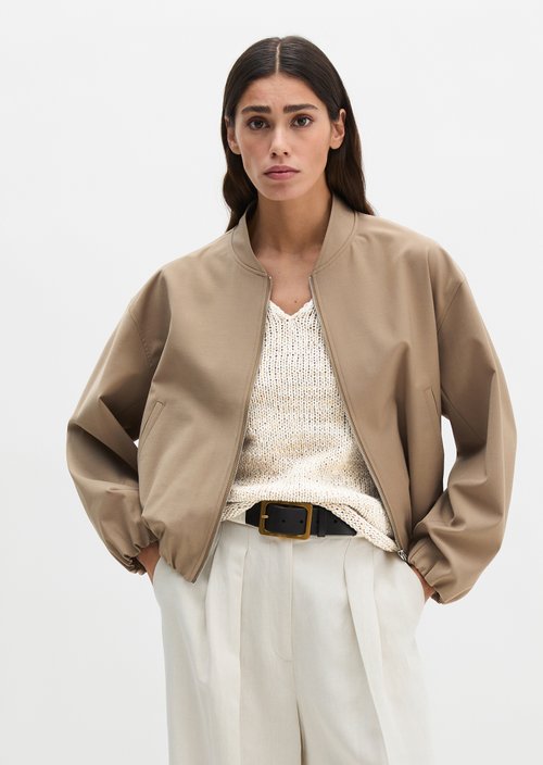 Blouson shaped cropped — Soft Mocca