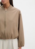 Blouson shaped cropped made from Technical Wool Blend - brown