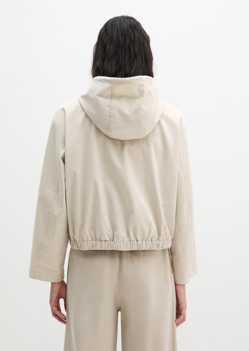 Blouson with hood loose — Linen Beige