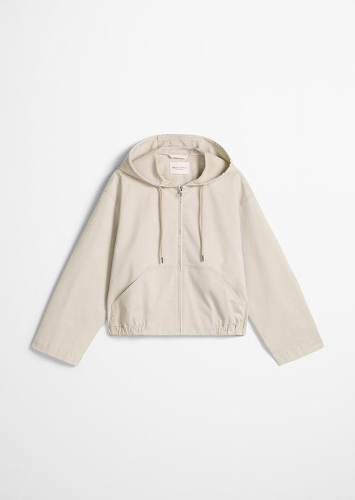 Blouson with hood loose — Linen Beige