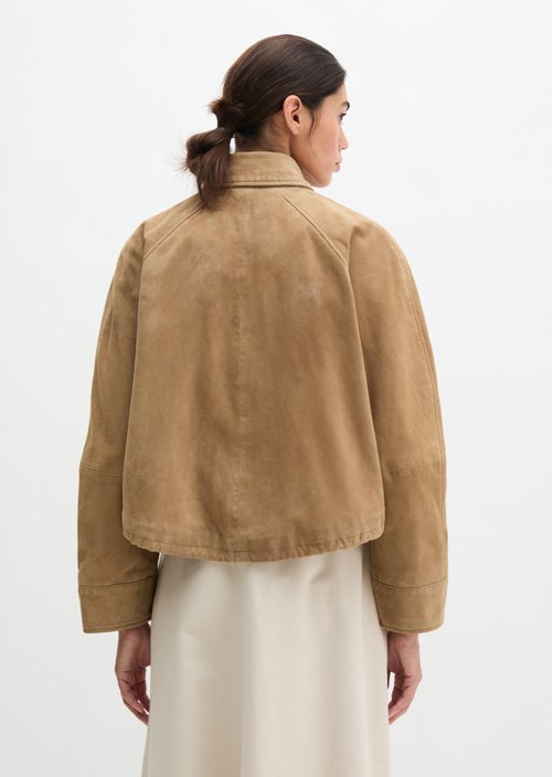Leather jacket relaxed — Earthy Taupe