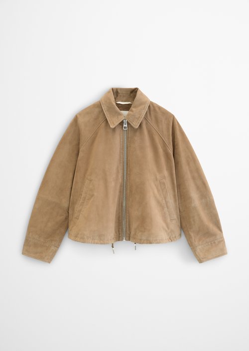 Leather jacket relaxed — Earthy Taupe