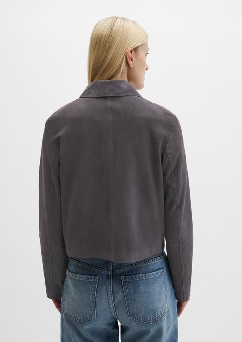 Suede jacket fitted — Blue Graphite