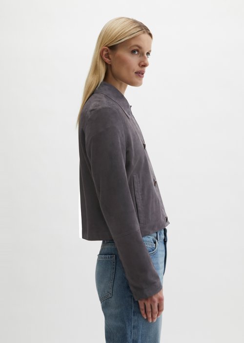 Suede jacket fitted — Blue Graphite