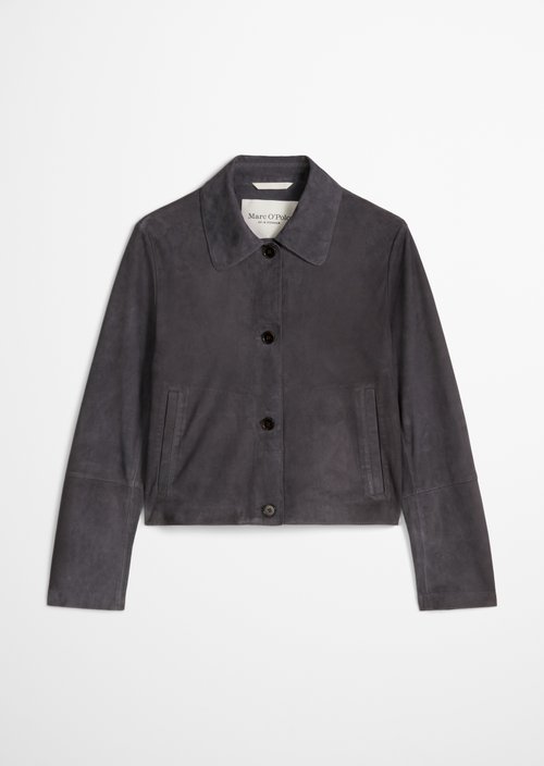 Suede jacket fitted — Blue Graphite