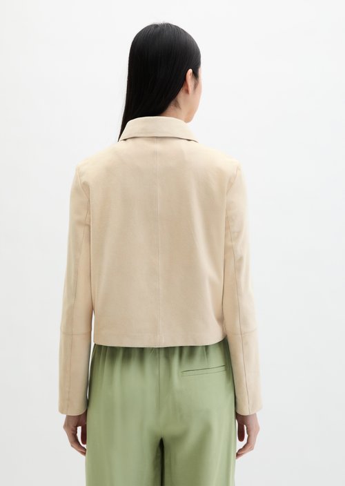 Suede jacket fitted — Linen Beige