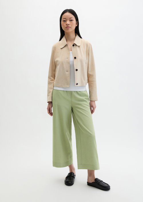 Suede jacket fitted — Linen Beige