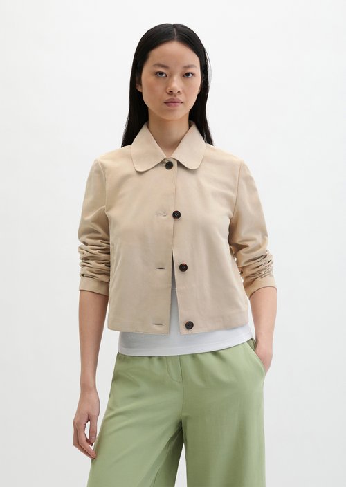 Suede jacket fitted — Linen Beige