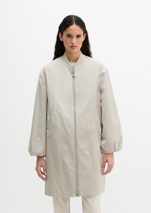 Regular aviator-style blouson coat — Linen Beige