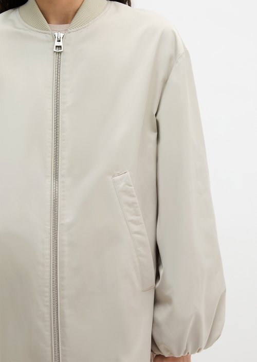 Regular aviator-style blouson coat — Linen Beige