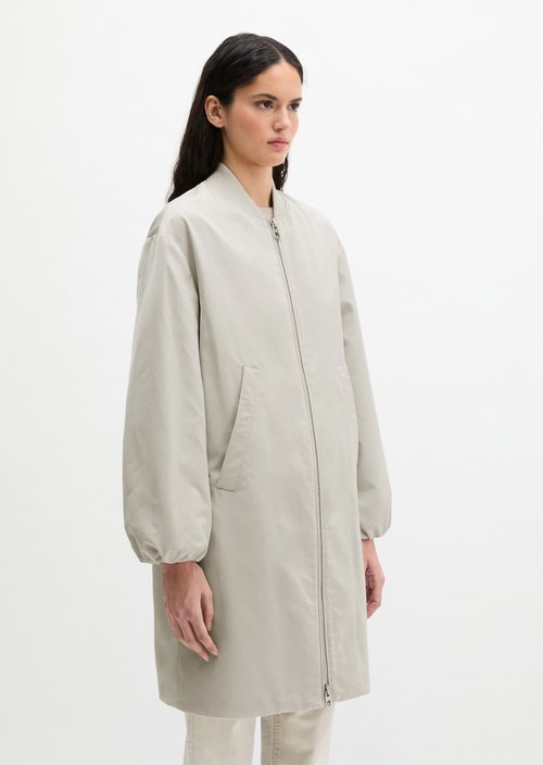 Regular aviator-style blouson coat — Linen Beige