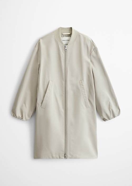 Regular aviator-style blouson coat — Linen Beige