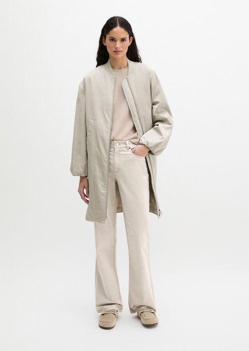 Regular aviator-style blouson coat — Linen Beige