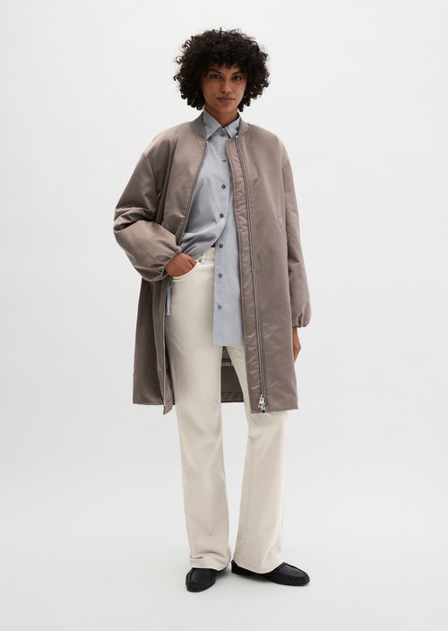 Regular aviator-style blouson coat — Chalky Brown