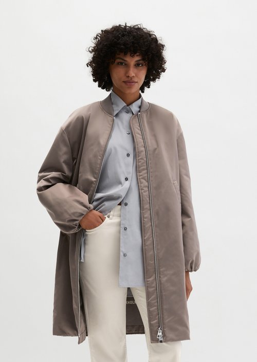Regular aviator-style blouson coat — Chalky Brown