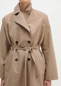 Trench coat regular in a casual cotton crinkle blend - beige